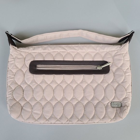 lug Bags Lug Canter Collection Womens Tan Quilted Fabric Shoulder